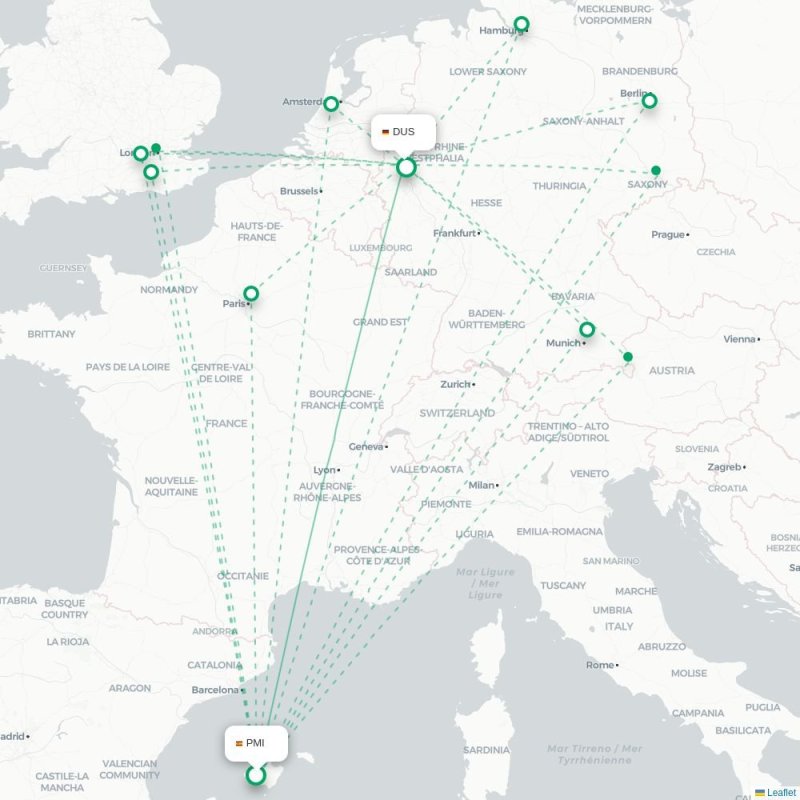 PMI - DUS route map