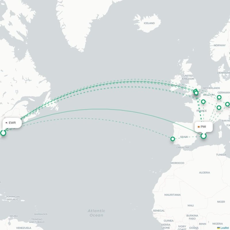PMI - EWR route map