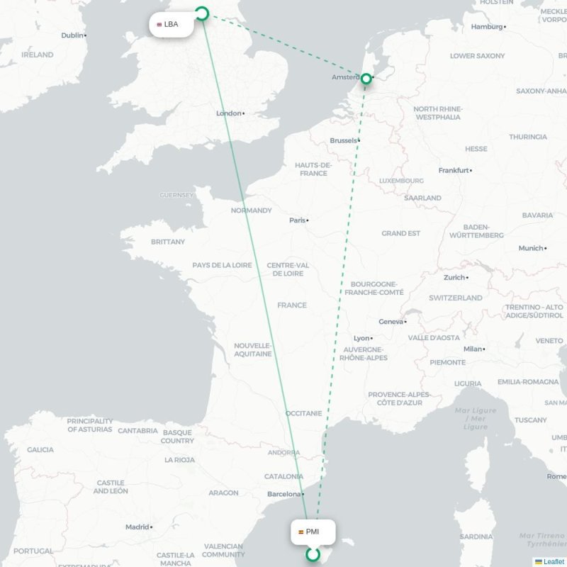 PMI - LBA route map