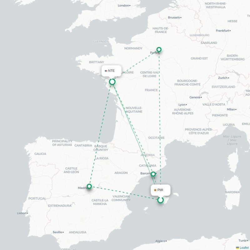PMI - NTE route map