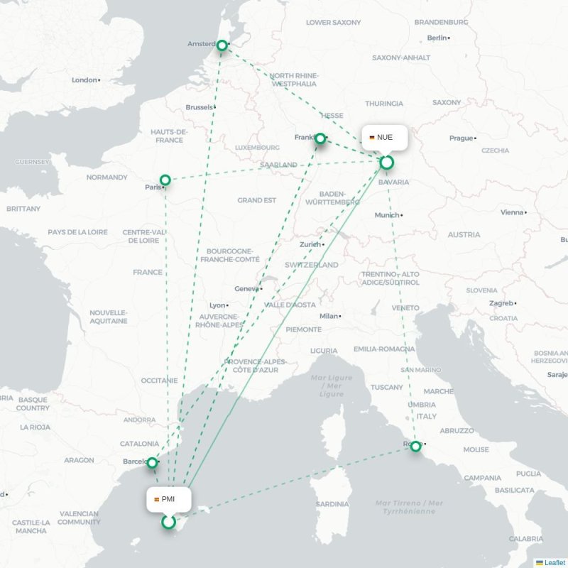 PMI - NUE route map