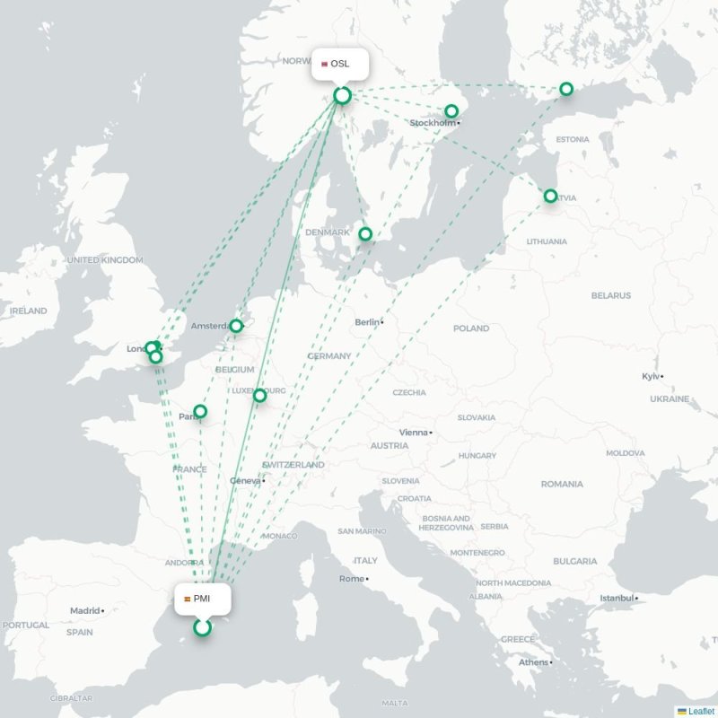 PMI - OSL route map