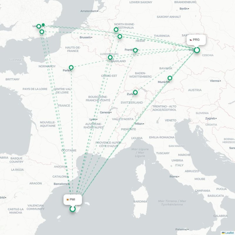 PMI - PRG route map