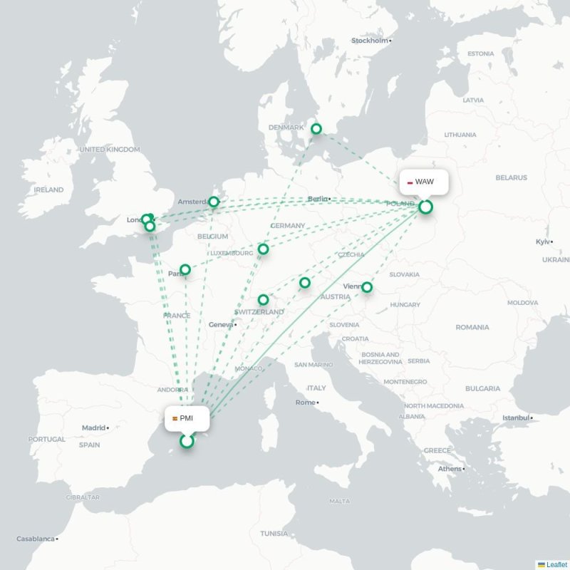 PMI - WAW route map