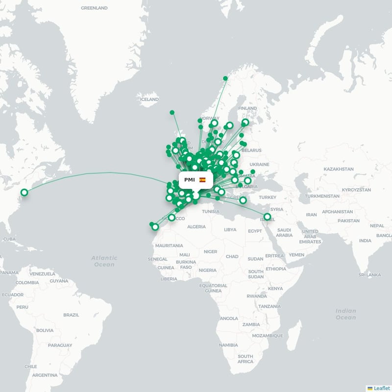 Route map Palma De Mallorca  PMI 