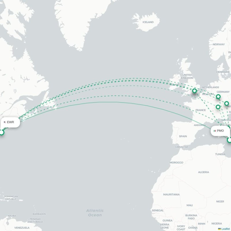 PMO - EWR route map