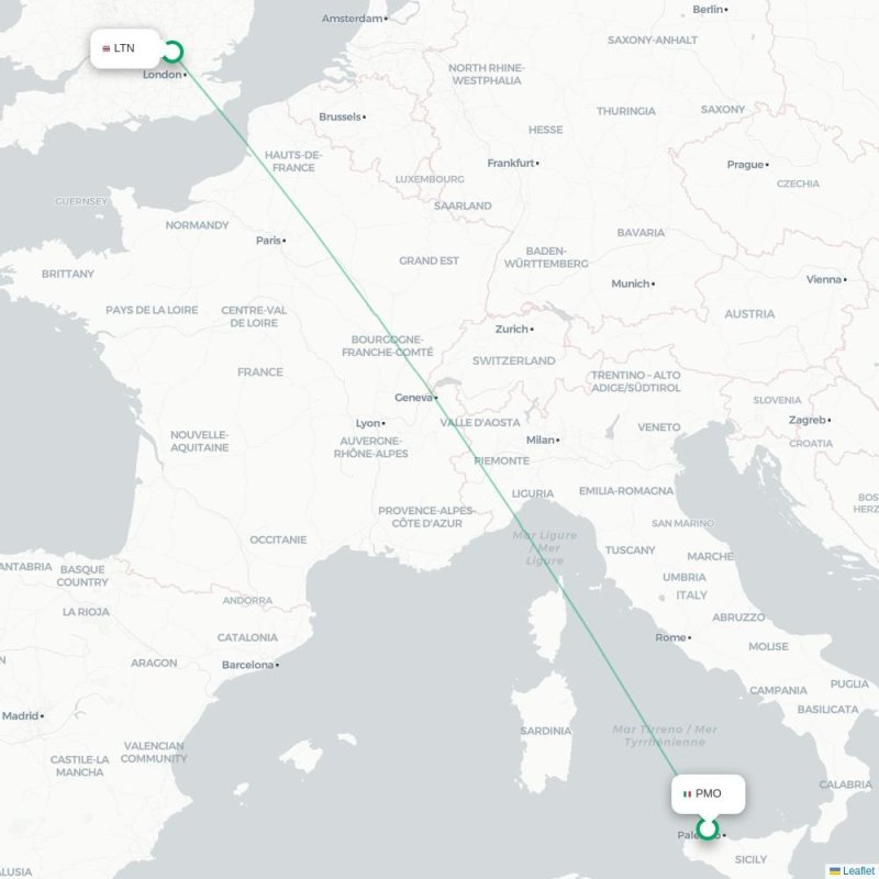 PMO - LTN route map