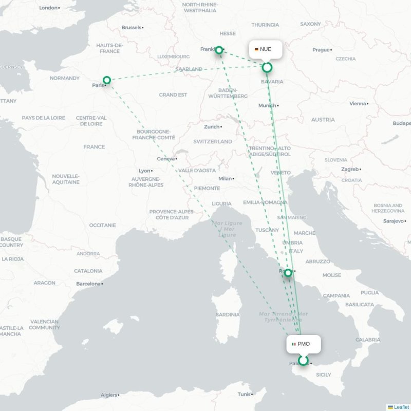 PMO - NUE route map