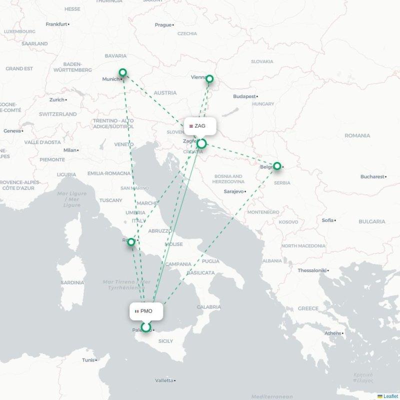 PMO - ZAG route map