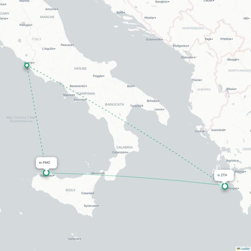 PMO - ZTH route map