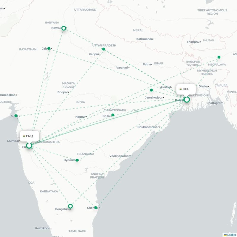 PNQ - CCU route map