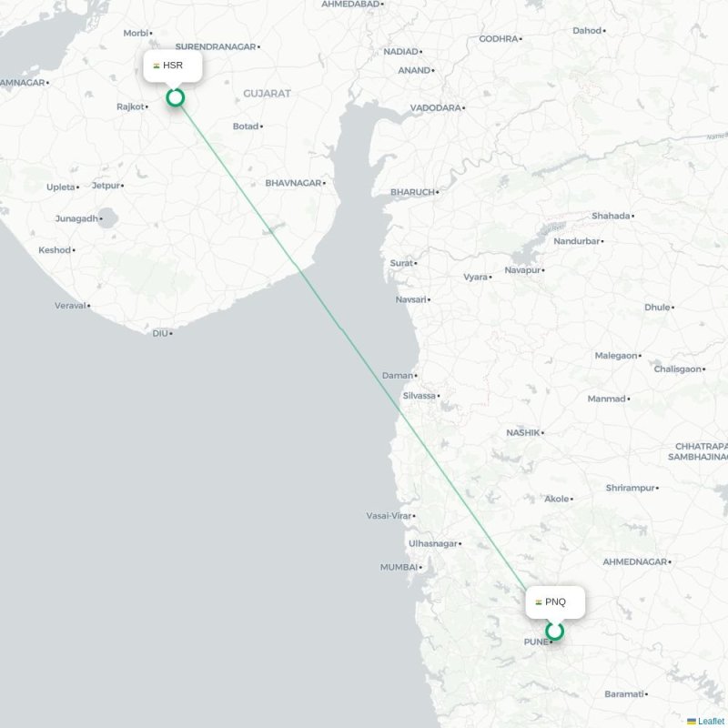 PNQ - HSR route map