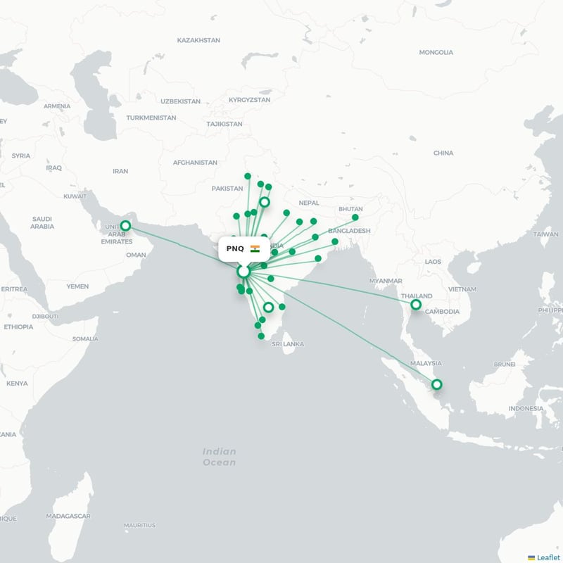 Route map Pune  PNQ airport