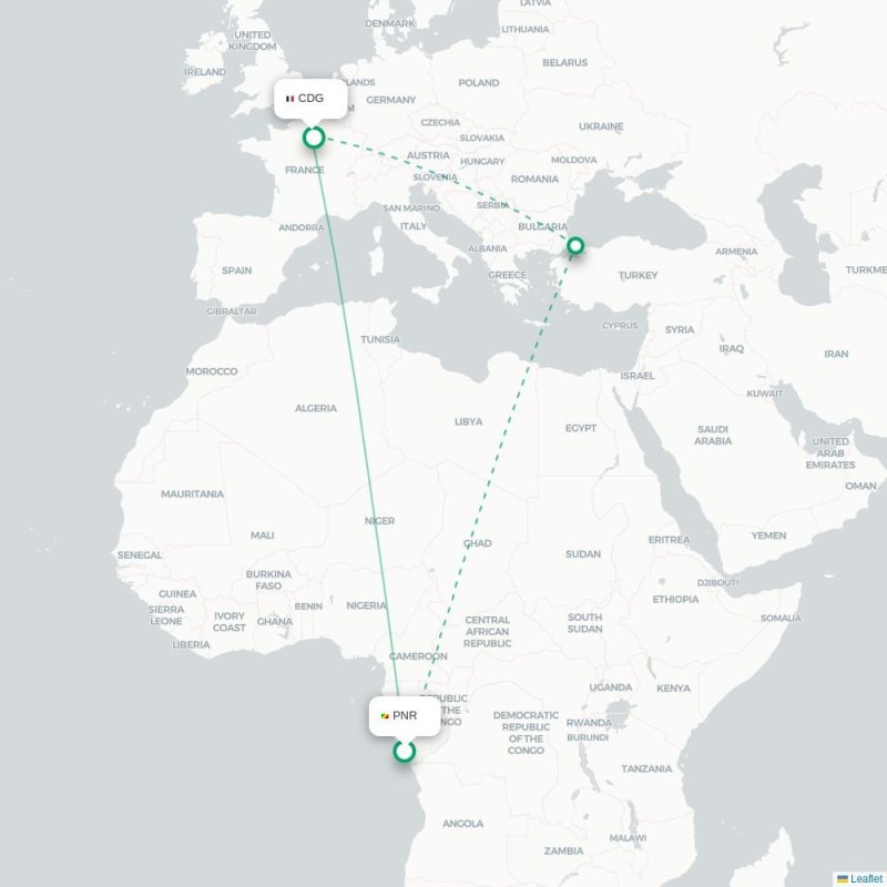 PNR - CDG route map