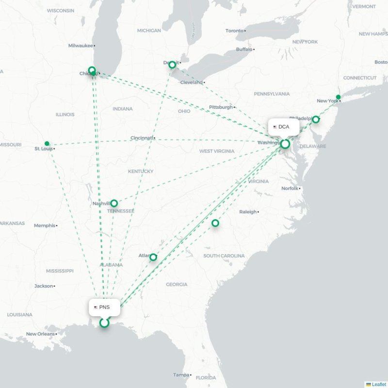 PNS - DCA route map