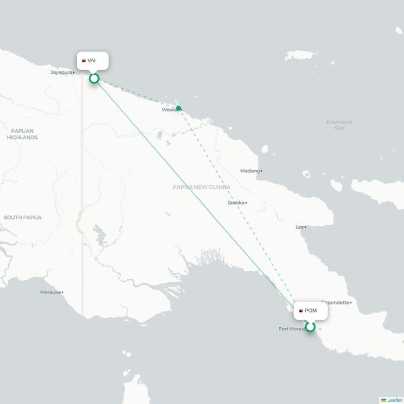 POM - VAI route map