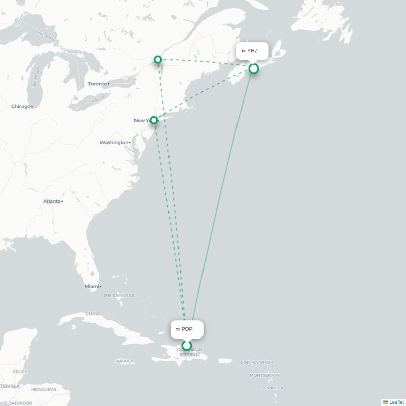 POP - YHZ route map
