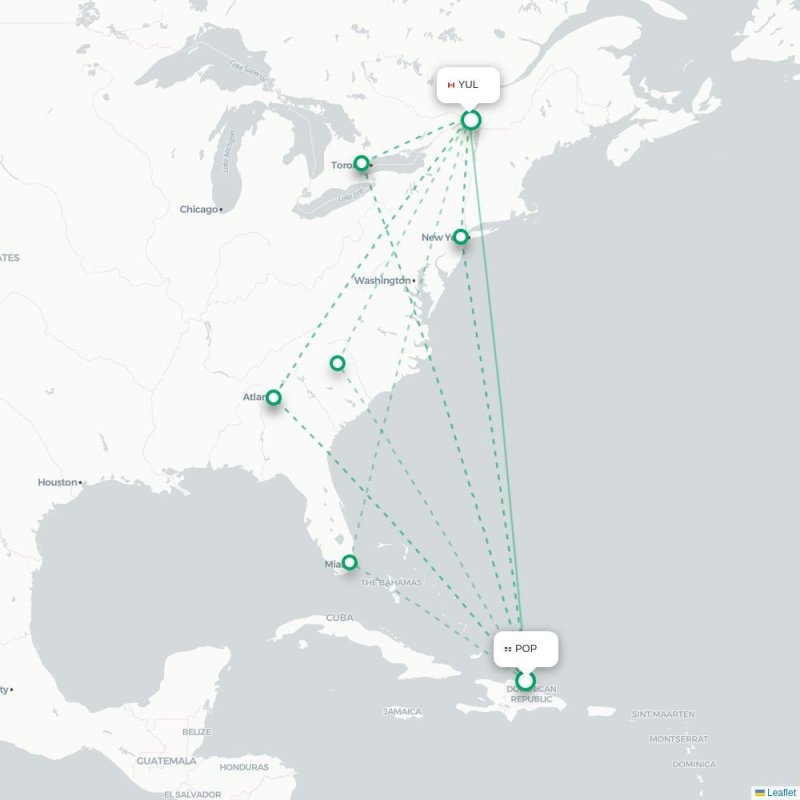POP - YUL route map