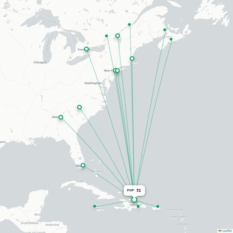Route map Puerto Plata  POP 