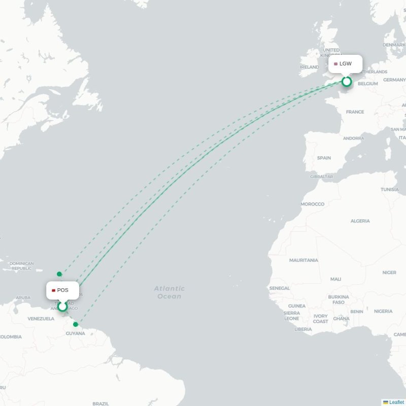 POS - LGW route map