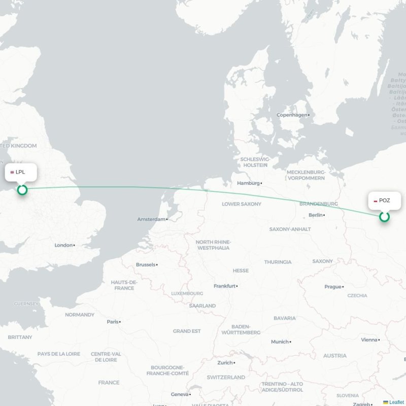 POZ - LPL route map