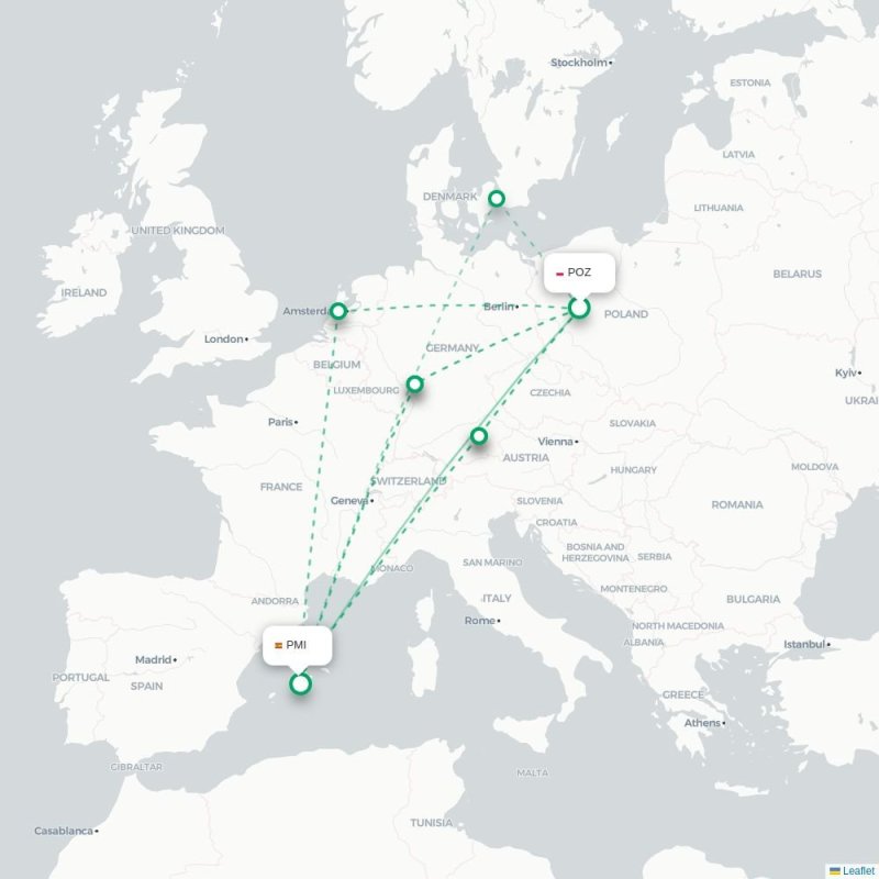 POZ - PMI route map