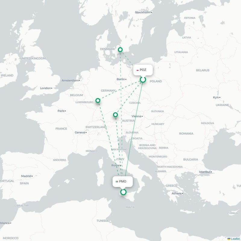 POZ - PMO route map