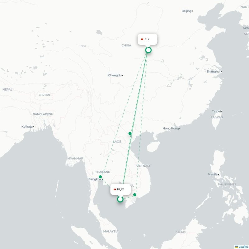 PQC - XIY route map