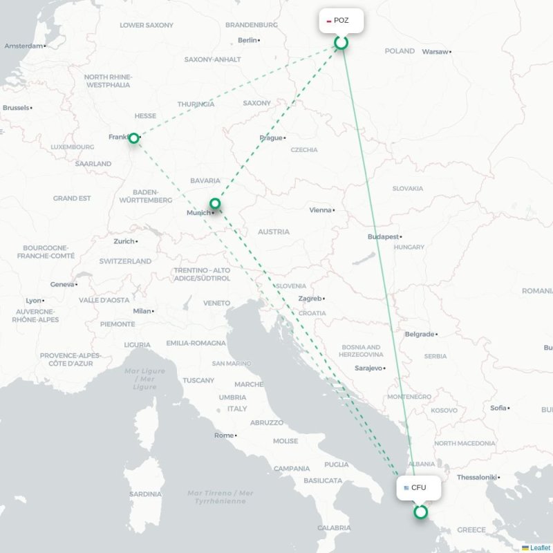PRG - CFU route map