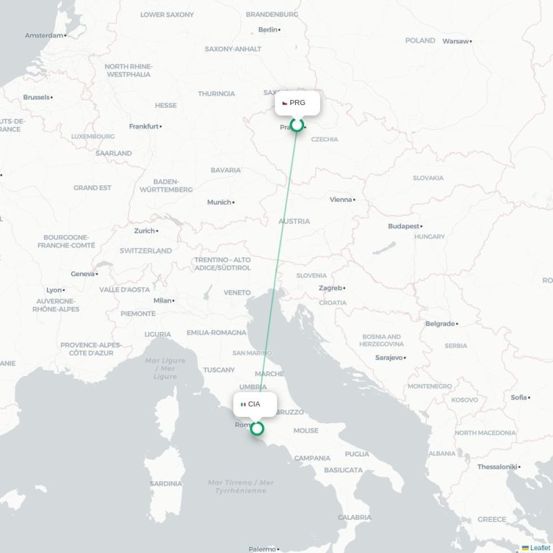 PRG - CIA route map