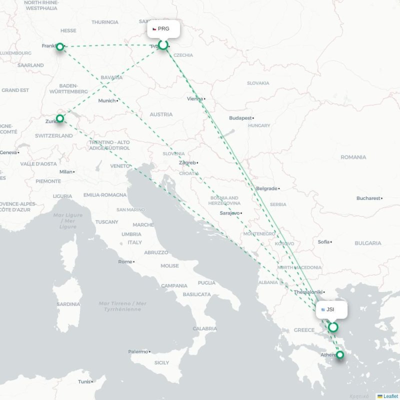 PRG - JSI route map