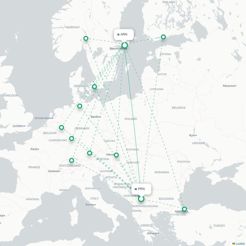 PRN - ARN route map