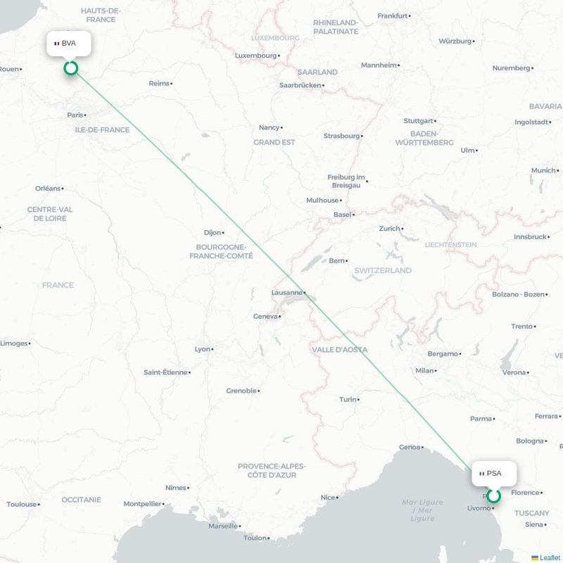 PSA - BVA route map