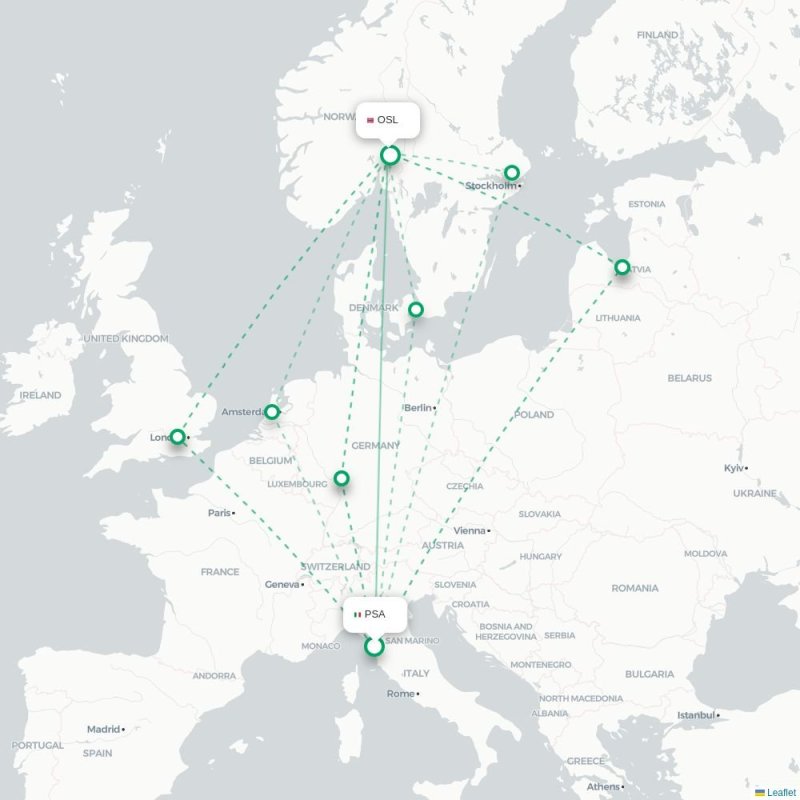 PSA - OSL route map