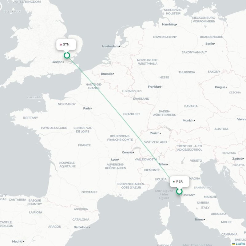 PSA - STN route map