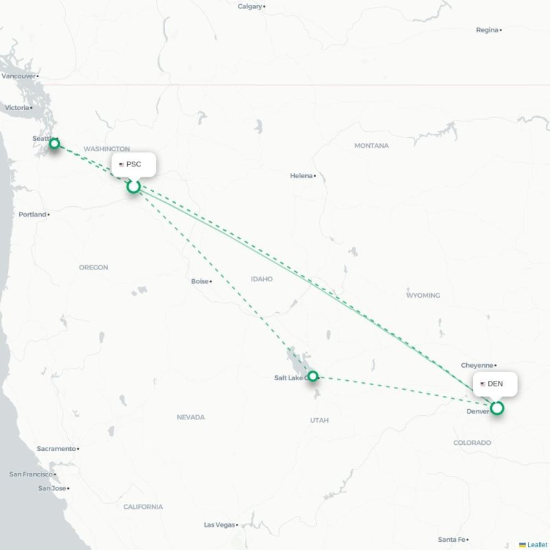 PSC - DEN route map