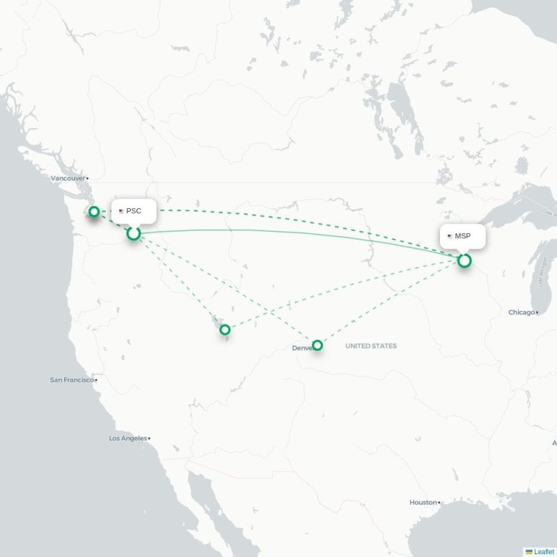 PSC - MSP route map