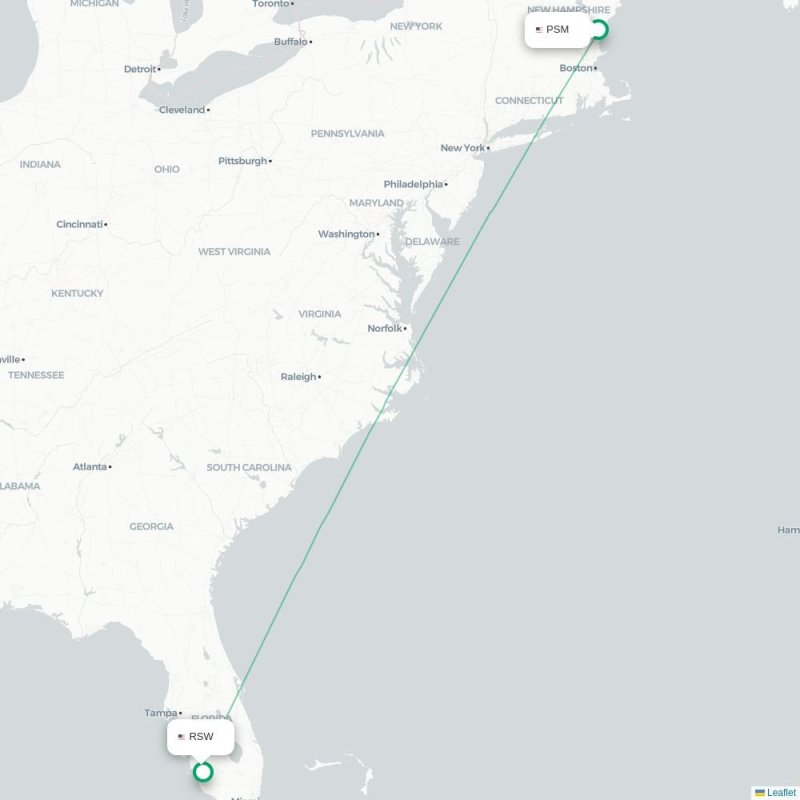 PSM - RSW route map