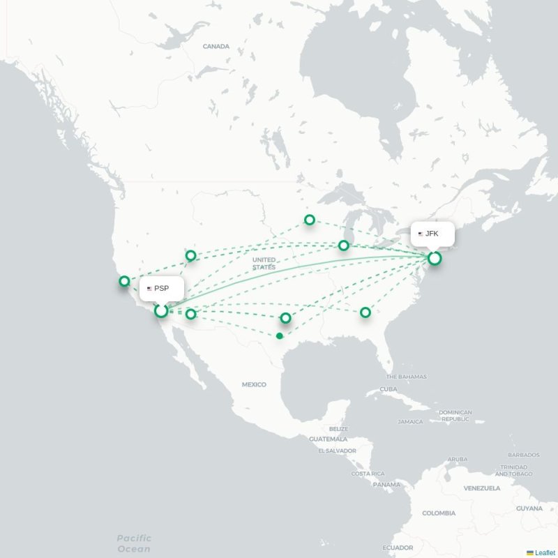 PSP - JFK route map