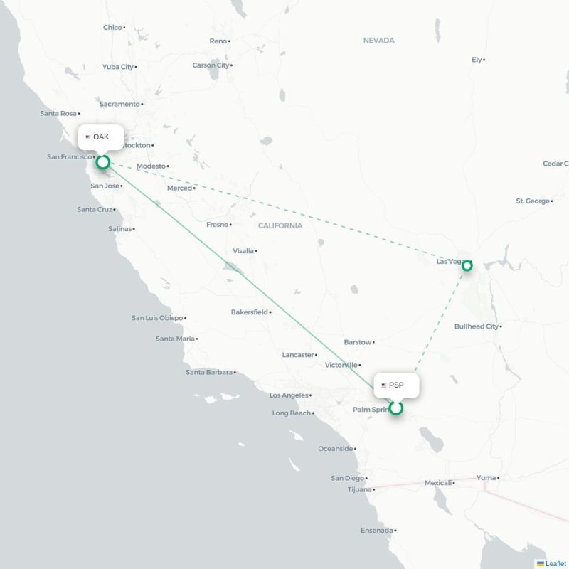 PSP - OAK route map