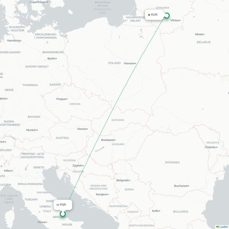 PSR - KUN route map