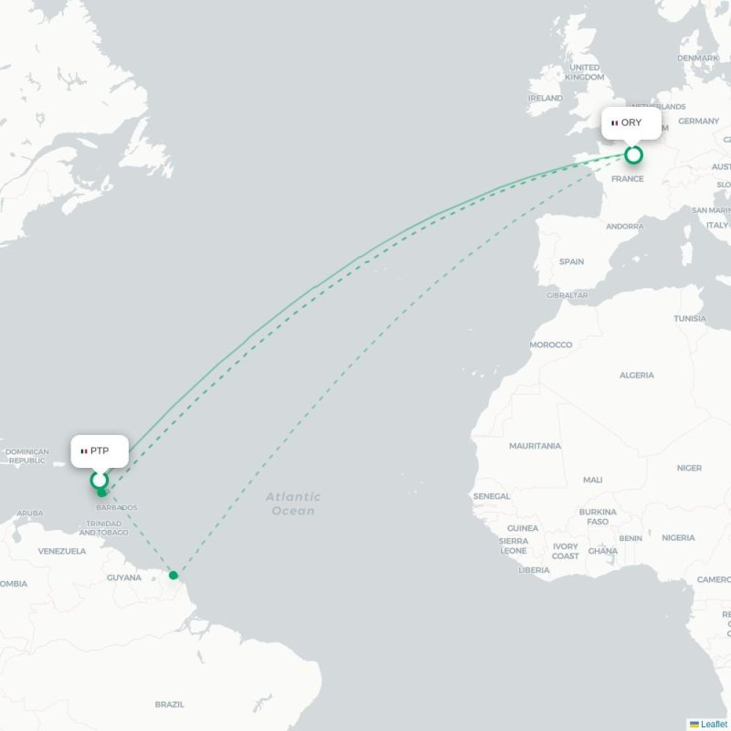 PTP - ORY route map