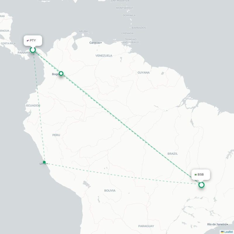 PTY - BSB route map