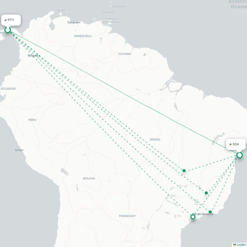 PTY - SSA route map