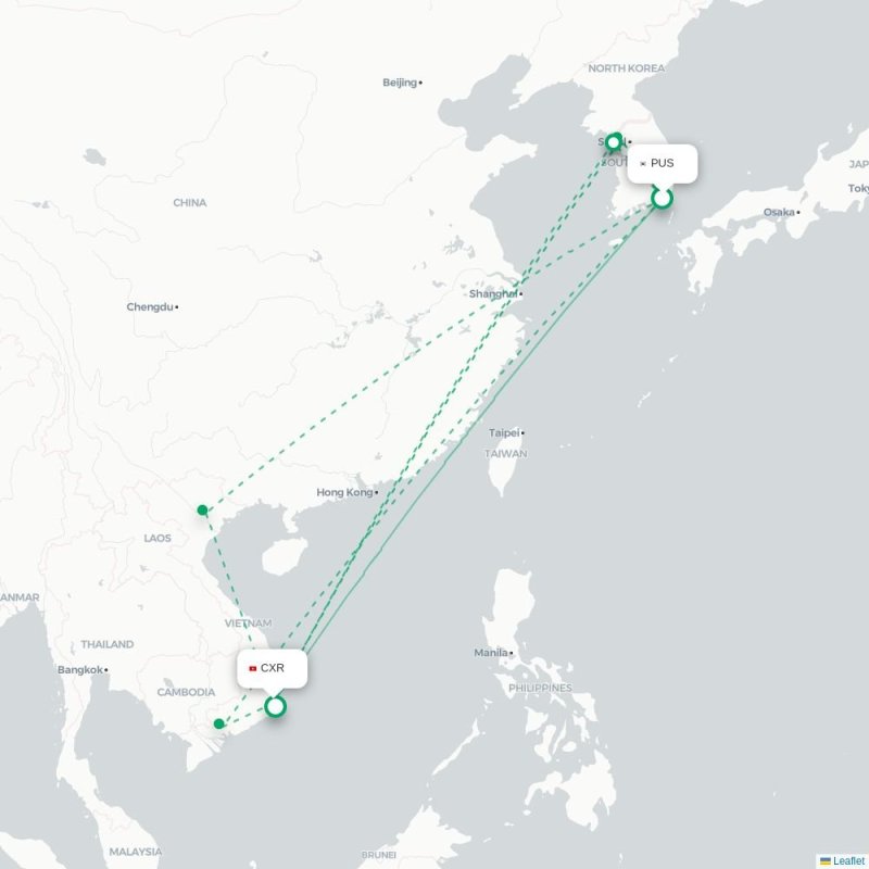 PUS - CXR route map