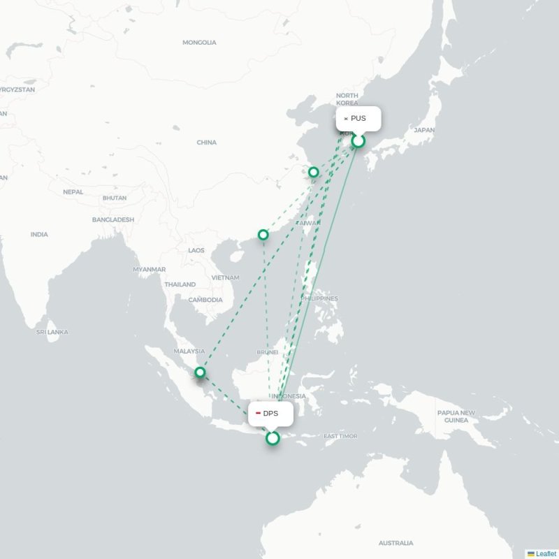 PUS - DPS route map