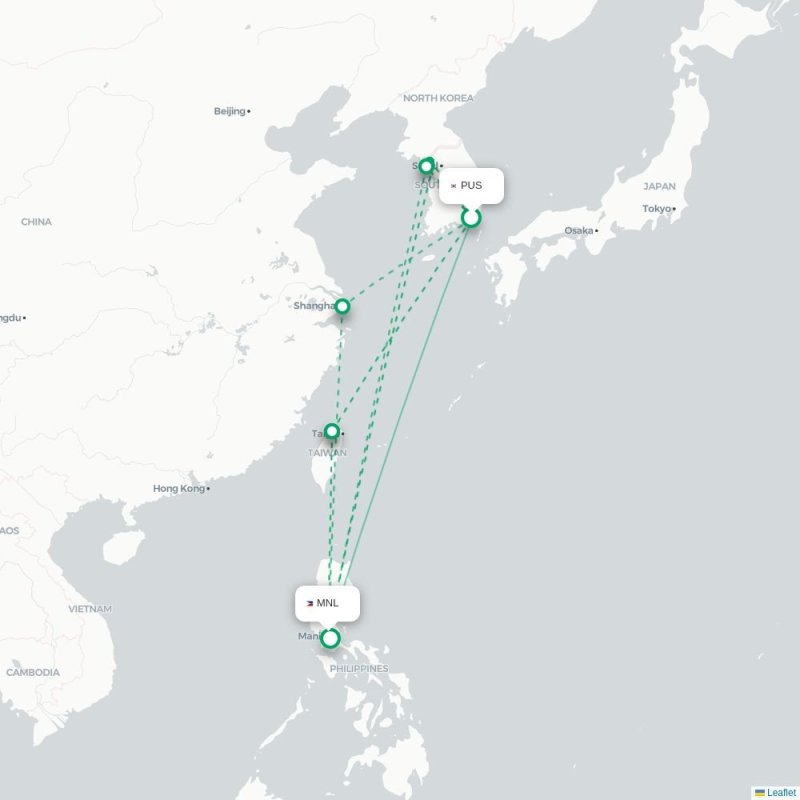 PUS - MNL route map
