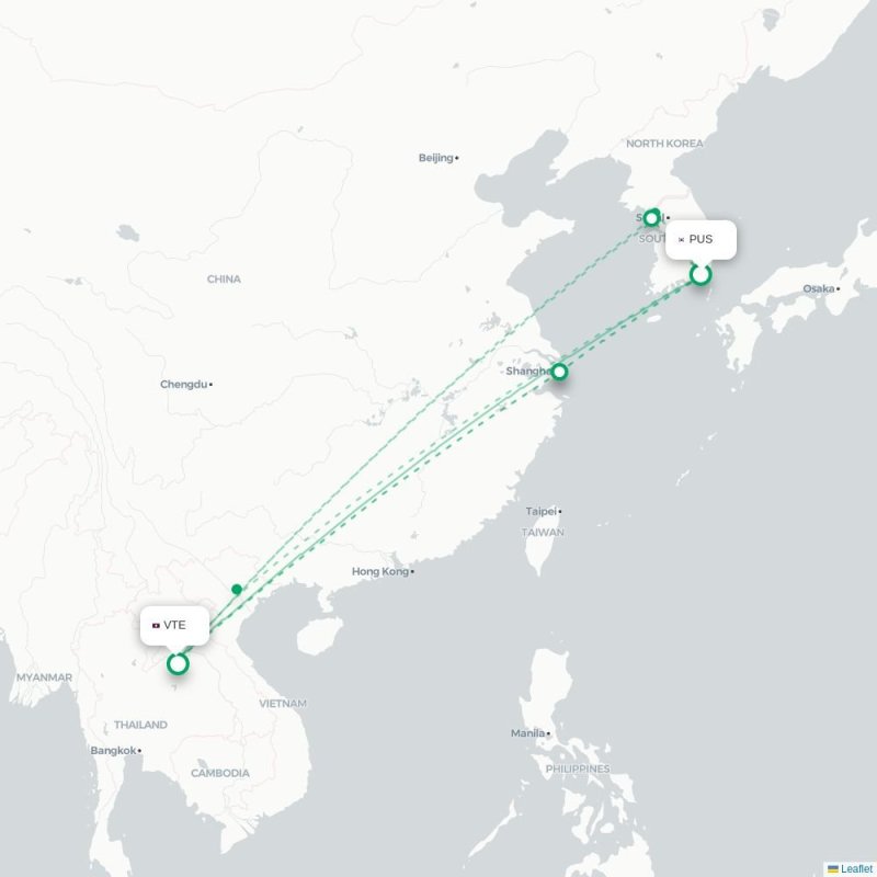 PUS - VTE route map
