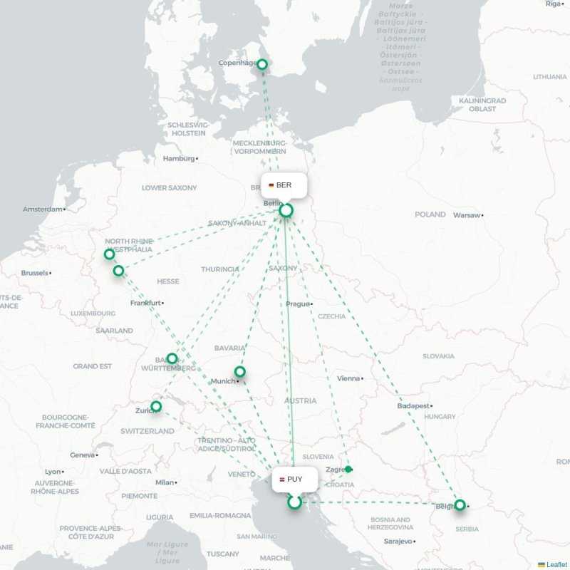 PUY - BER route map