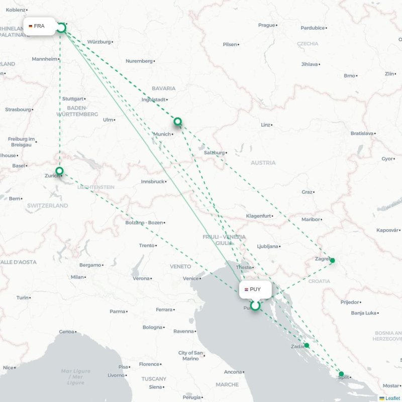 PUY - FRA route map